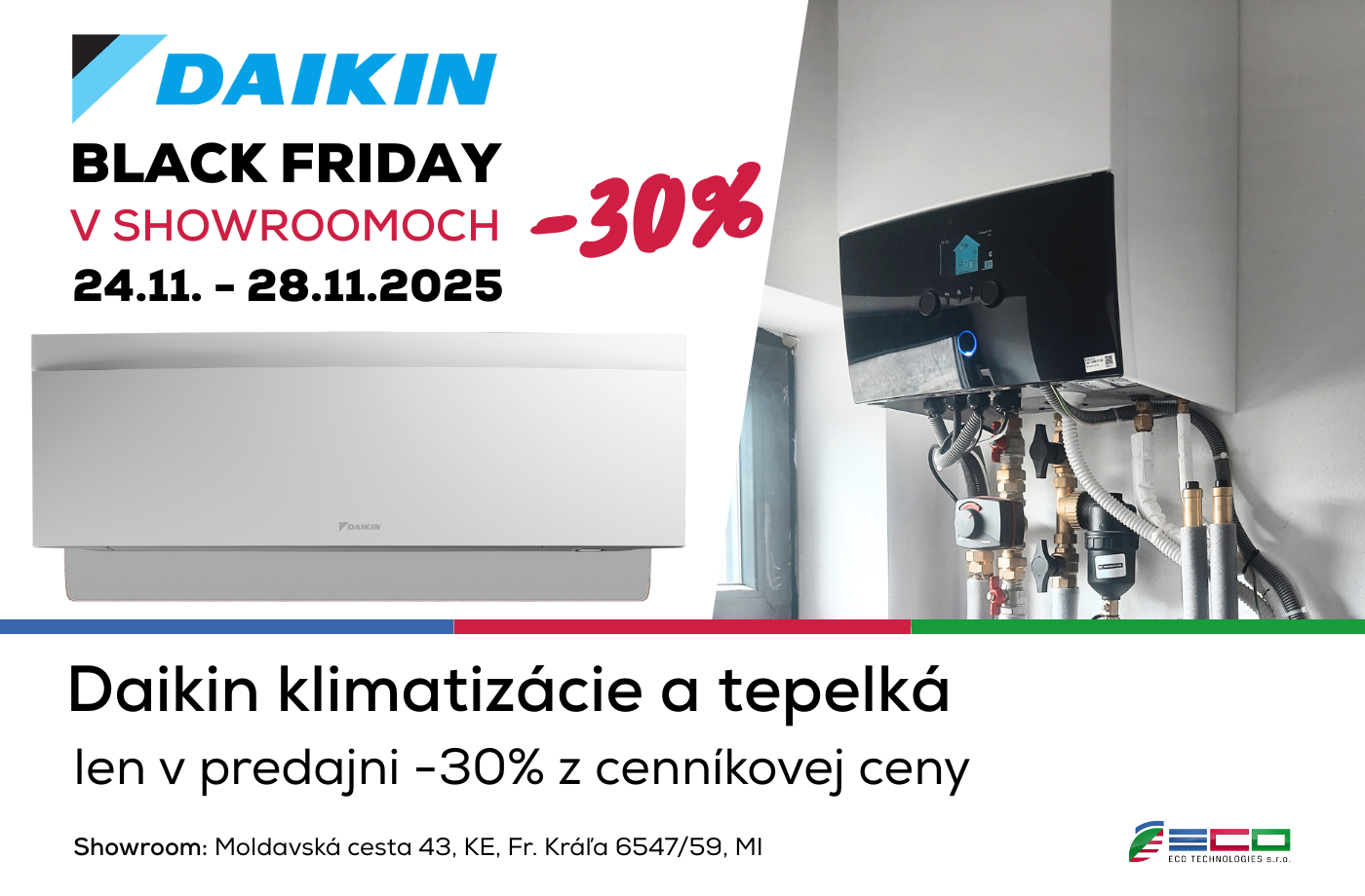 Daikin Klimatizácie a tepelné čerpadlá - zľava 30% Košice a Michalovce